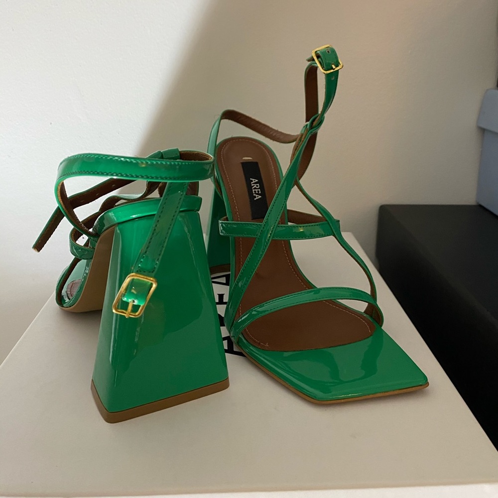 AREA NYC Green Leather Heel - Picture 3 of 6